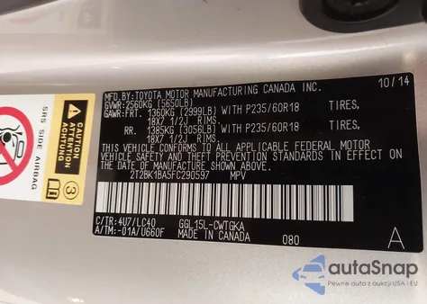 2015 Lexus Rx 350 from USA, damaged, VIN 2T2BK1BA5FC290597